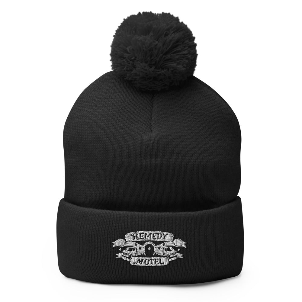 Remedy Motel RV Crest Pom-Pom Beanie (multiple colors available)