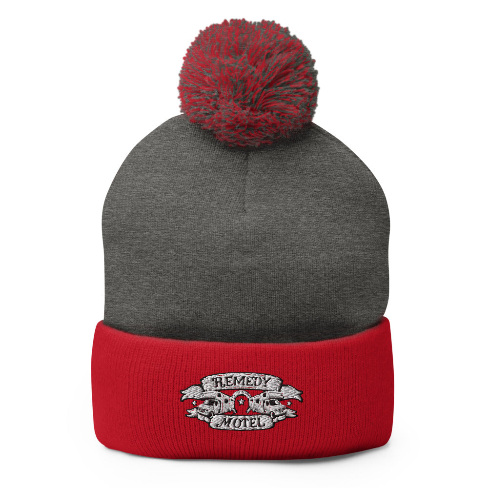 Remedy Motel RV Crest Pom-Pom Beanie (multiple colors available)