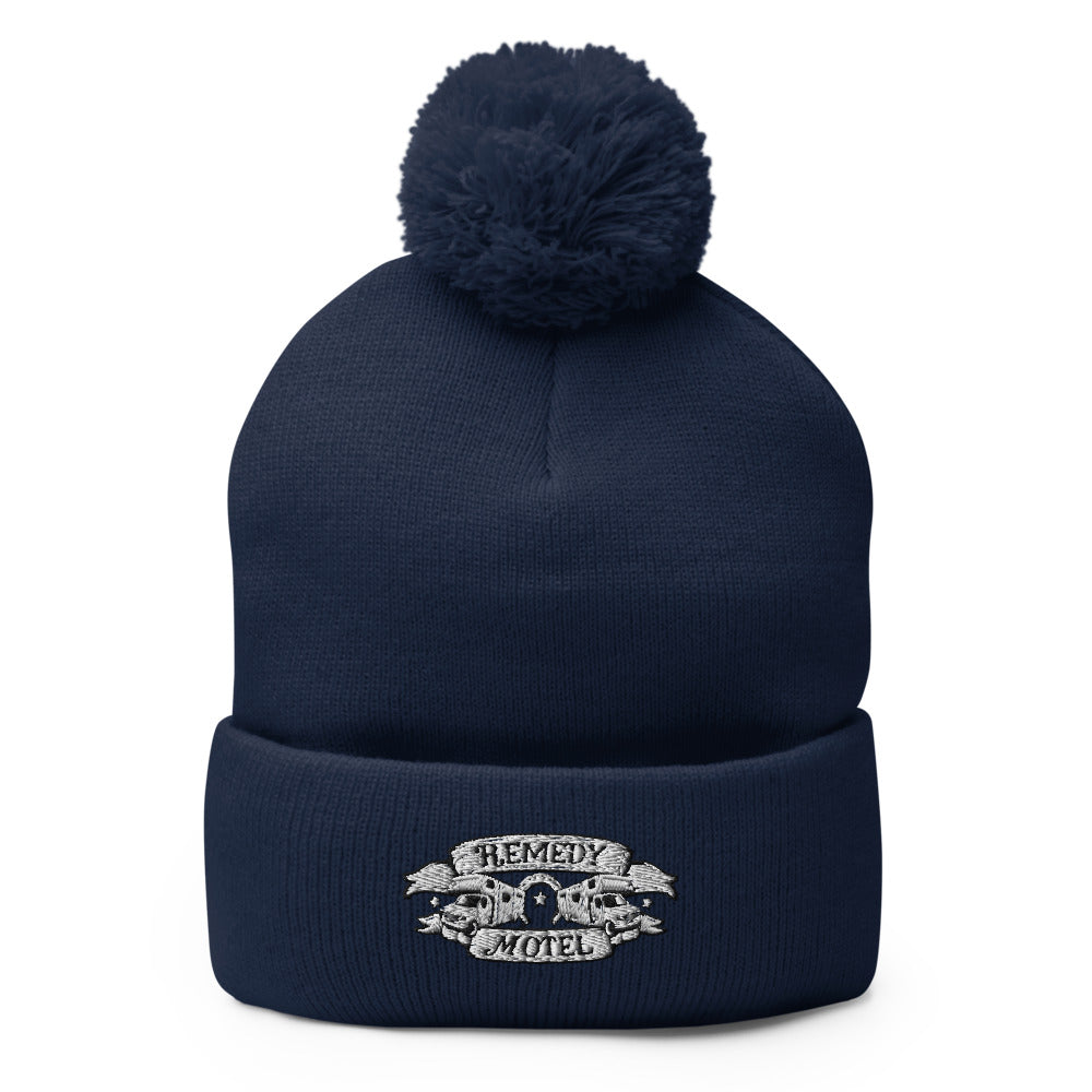 Remedy Motel RV Crest Pom-Pom Beanie (multiple colors available)