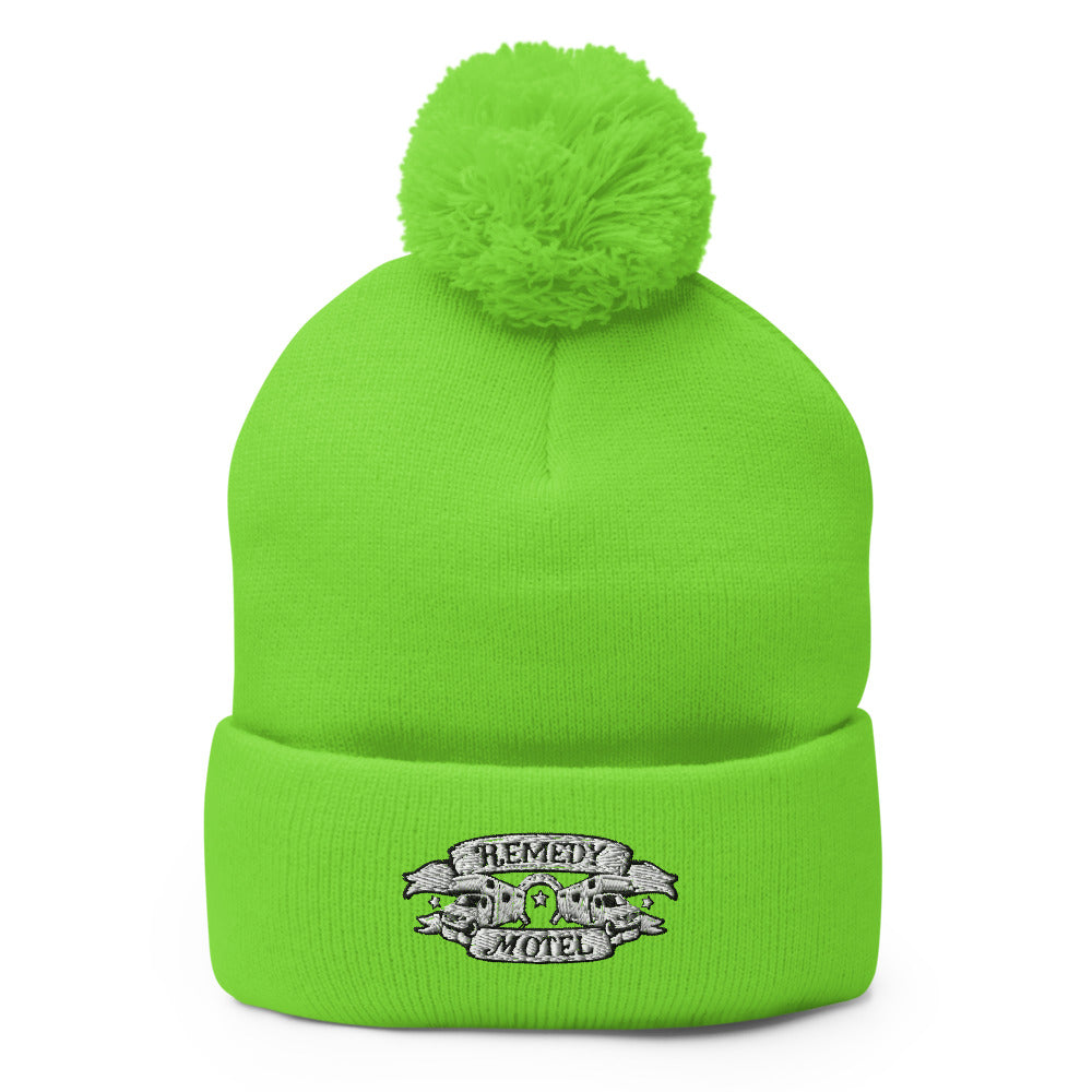 Remedy Motel RV Crest Pom-Pom Beanie (multiple colors available)