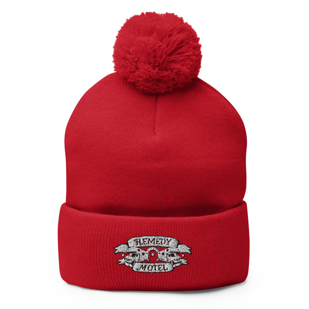 Remedy Motel RV Crest Pom-Pom Beanie (multiple colors available)