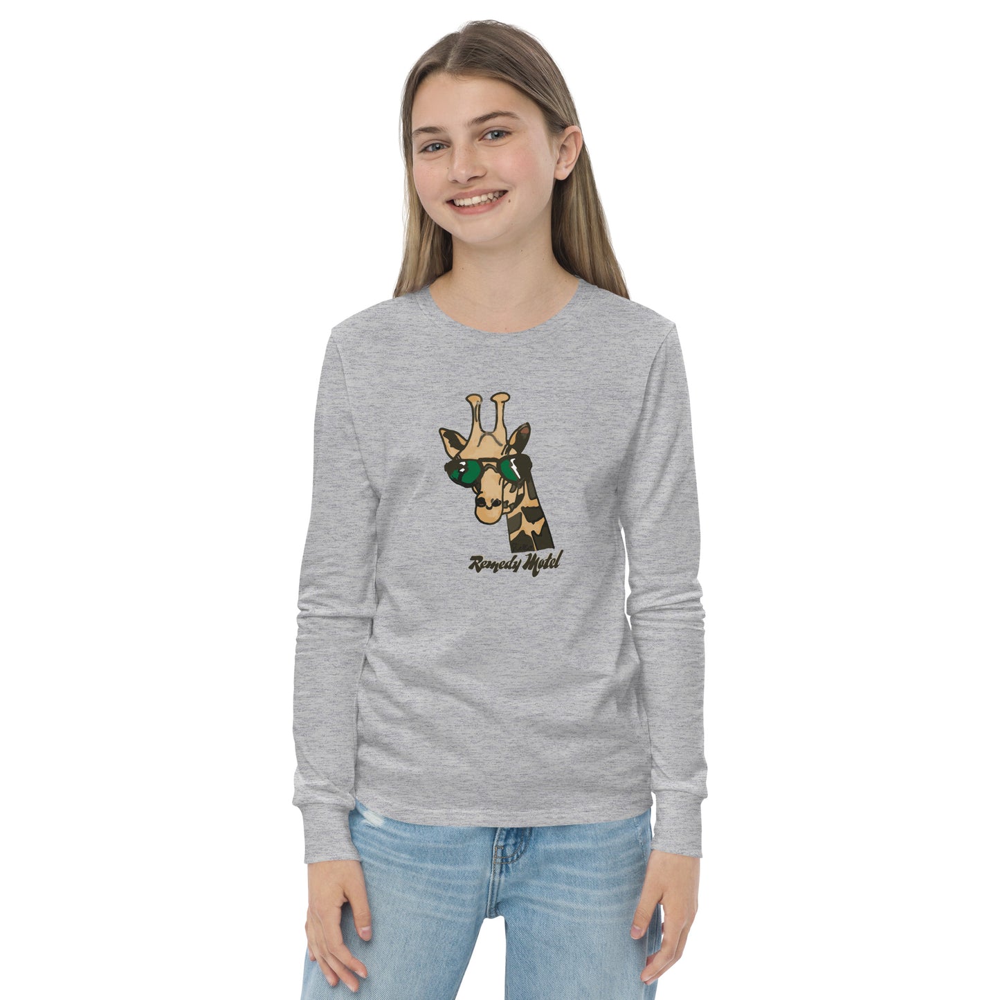 Remedy Motel Rock Star Giraffe youth long sleeve tee (by Stella)