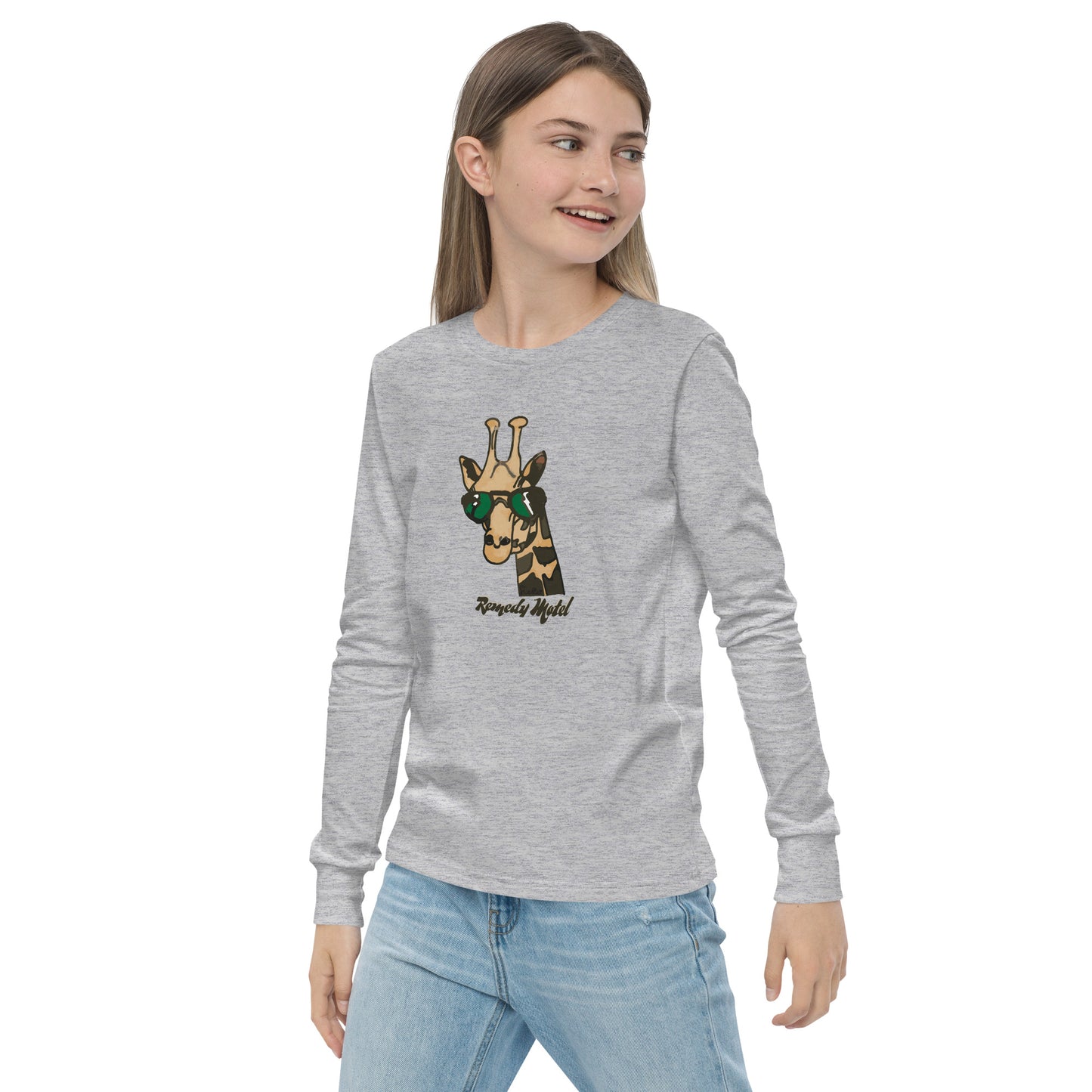 Remedy Motel Rock Star Giraffe youth long sleeve tee (by Stella)