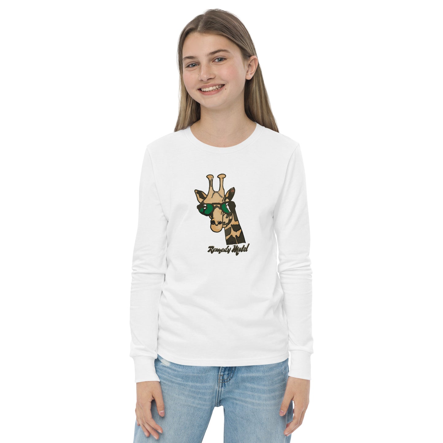 Remedy Motel Rock Star Giraffe youth long sleeve tee (by Stella)