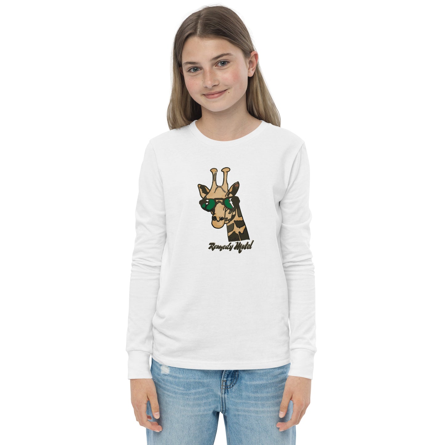 Remedy Motel Rock Star Giraffe youth long sleeve tee (by Stella)