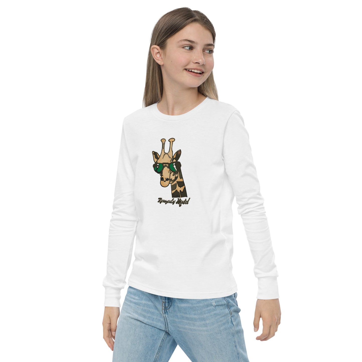 Remedy Motel Rock Star Giraffe youth long sleeve tee (by Stella)